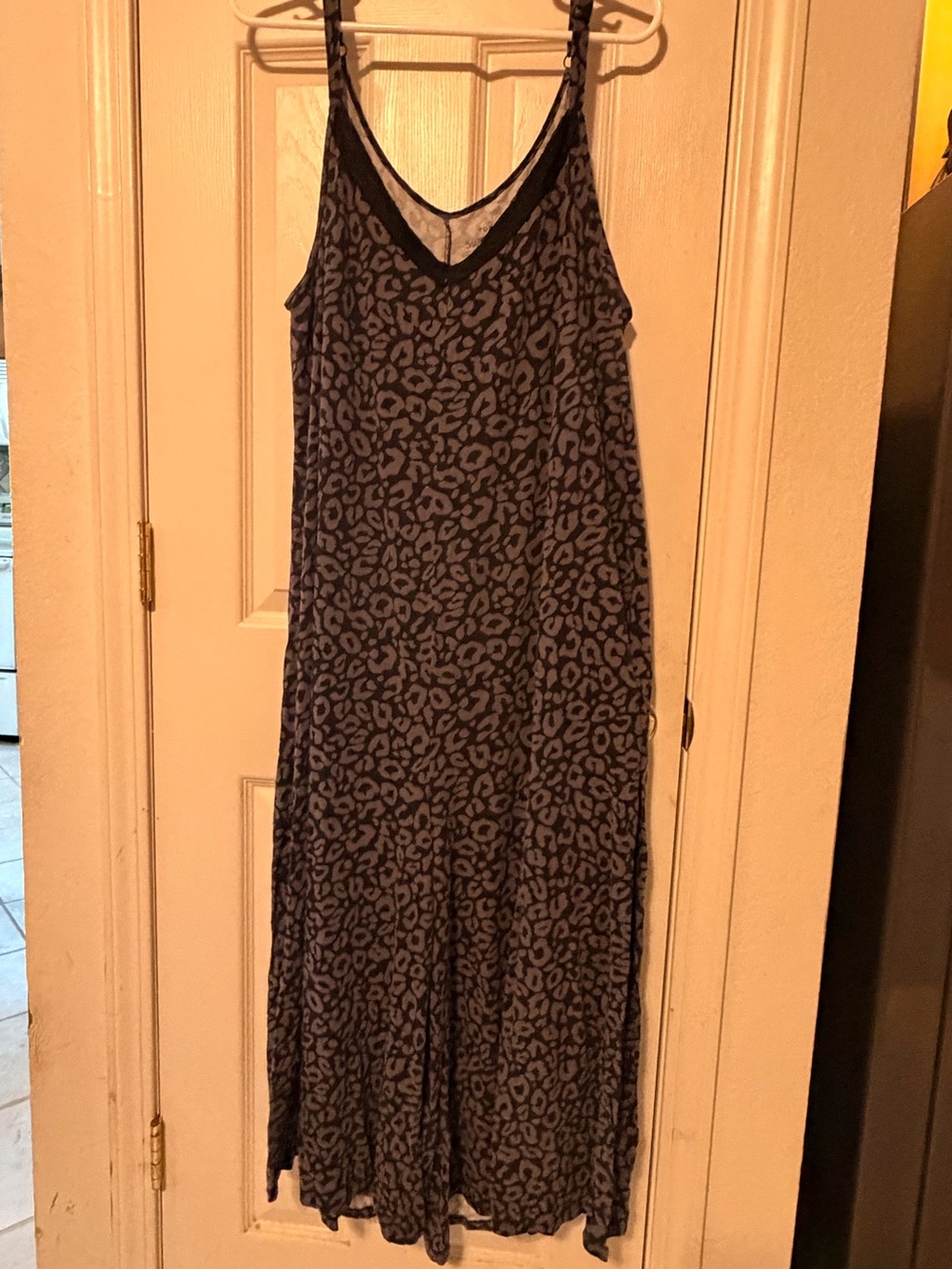 torrid Black and Gray Leopard Print Sleep jumpsuit